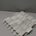 Vamos Tile Long Hexagon Peel and Stick Backsplash Tile - 10 Sheets Stick on Backsplash for Kitchen and Bathroom 12.4 x 12 Inch Beige Slate Look PVC Self Adhesive Mosaic Wall Tiles