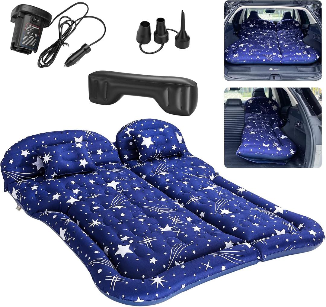 SUV Air Mattress Camping Bed Cushion Pillow, Inflatable, Car Portable Bed Back Seat (Starry Blue) SUV Air Mattress Camping Bed Cushion Pillow, Inflatable, Car Portable Bed Back Seat (Starry Blue)