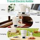 Portable Electric Kettle-Foldable Travel Water Boiler, 20oz Collapsible Small Electric Kettle with 4-Temp Presets for Hotel, Office, Camping