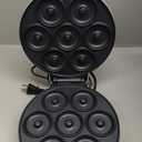 Dash Express Mini Donut Maker - Homemade Dessert Maker - Features Double-Sided, Non-Stick Surface & Space-Saving Design - Makes 7 - Aqua