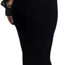 CHICME Women's Sexy Bodycon Midi Dress Mock Neck Long Sleeve Sheer Dresses Beaded Night Club Party Dresses XL