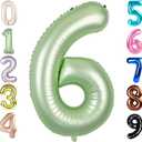2 x Number 6 Balloon 40 Inch, 6 7 Six Seven Birthday Decorations, 6th Birthday Balloon for Boy Girl, Olive Green 16 60 61 65 Numbers Balloons Graduations Anniversary Supplies