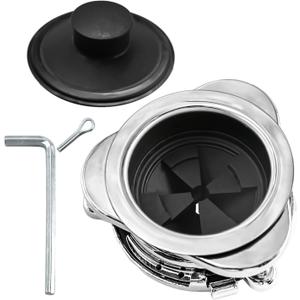 Garbage Disposal Flange Kit and Stopper for InSinkErator,3 Bolt Mount Stainless Steel Kitchen Sink Flange Parts with Stopper Compatible with InSinkErator Models Garbage Disposal(114mm)