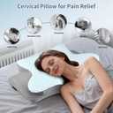 Cervical Neck Pillow for Pain Relief, Memory Foam Contour Orthopedic Pillow, Ergonomic Cooling Neck Support Pillow for Side Back Stomach Sleepers, Bed Pillow for Sleeping Comfort