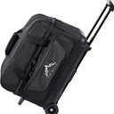 Double Roller 2 Ball Bowling Bag with Separate Shoe Compartment for Bowling Shoes (Up To US Mens Size 15) and Oversized Accessory Pocket, Retractable Handle - Extends to 40" (Black)