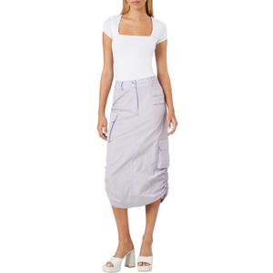 Forever 21 Women's Cargo Midi Skirt (Purple, XS)