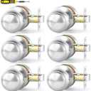 Lanwandeng 6 Pack Interior Door Knob for Hallway, Satin Nickel Door Knobs Closet Door Knob, Passage Door Handles with Round Ball Knob