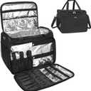 Professional Hairdressing Bag, Hairstylist Travel Bag, Cosmetics Beauty Hairdresser Bag with Shoulder Strap, Hair Makeup Salon Organizer Bag for Barber Insulation Material (Large, Black)