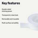 Amazon Basics Double-Sided Heavy Duty Adhesive Clear Mounting Tape, Transparent, 118.2" L x 1.18" W x 0.07" H