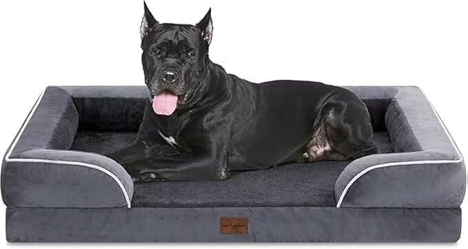 Comfort Expression XXL Orthopedic Foam Dog Bed for Extra Large Dogs, Waterproof Orthopedic Dog Beds, Washable Dogs Sofa Beds with Removable Cover & Non-Slip Bottom(XX-Large) (53.0"L x 42.0"W x 9.5"Th)