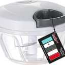 Cambom Manual Food Chopper Vegetable Cutter, Hand String Vegetable Chopper Onions Cutter for Vegetable Fruits Nuts BPA Free Food Safe Material, 550ml White (500ML)