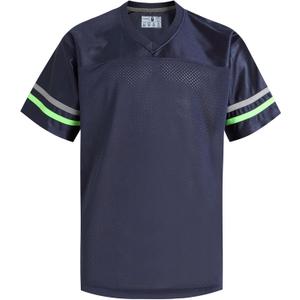 Retro Fans Football Jerseys for Men Women Unisex Workout T-Shirts Fashion Tops Casual Outfits (XX-Large, Gray/Lime Green Stripe-navy Jersey)