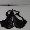 SOLY HUX Bras for Women Plus Size Contrast Lace Bra One Shoulder Cut Out Underwire Bralettes (4X-Large Plus, Pure Black)