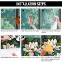 Window Privacy Film Frosted Glass Window Sticker Window Film Static Glass Cling Tint Non-Adhesive for Home Door Decorative Frosting Cover 17.5 X 78.7 inch