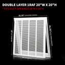 20"Wx20"H Return Air Grille [Duct Opening Size] Return Vent Cover for Wall or Ceiling,Steel Return Air Grill Removable Face/Door for 1 Inch Filters (20"W x 20"H [Duct Opening])