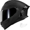 Motorcycle Helmet,Motorcycle Dual Visor Flip up Modular Full Face Helmet JR-815,DOT Approved Motorbike Helmet with 2 Visors for Adults Men Women(L,Matte Black-B)