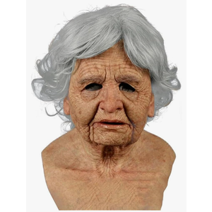 Halloween Mask Realistic Old Man Mask Creepy Human Latex Mask,Scary Wrinkle Halloween Cosplay Costume Mask Party Props