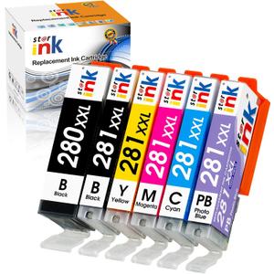 PGI-280XXL CLI-281XXL Replacement for Canon 280 281 Ink Cartridges Compatible with Canon TS9120 Ink Cartridges TR8620a TS8120 TS8220 TS8320 TR8620 TR8520 Printer(PGBK,BK,C,M,Y,PB) 6-Pack