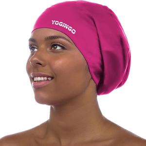 Extra Large Swim Cap - Swim Cap for Long Hair, Dreadlocks, Weaves, Hair Extensions, Braids, Curls & Afros - Silicone Swimming Cap for Women & Men, Keep Hair Dry (Rose(XL))