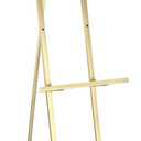 Deco 79 Metal Display Easel Large Adjustable 3 Tier Floor Standing Easel with Chain Support, Display Stand 16" x 19" x 57", Gold