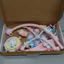 BOBXIN Baby Musical Crib Mobile for Bassinet with Projector and Night Light,150 Music,Timing Function,Take Along Mobile Musical Box and Rattle,Toy for Newborn Girls Boys (pink)