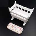 1:12 mini Miniature Wooden Crib Cradle Bed for Bad Room DIY Scene Small House Home Furniture Craft Model Figurine Building