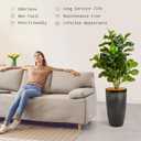 KOL Artificial 5 Feet Fiddle Leaf Fig Tree, 59 Inches Fake Ficus Lyrata Plant, Faux Plants Greenery for Home Office House Living Room, Perfect Housewarming Gift, Indoor Outdoor Modern Decor
