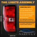 Tail Light Assembly Compatible With 2016-2019 Chevy Silverado 1500 2500 HD GMC Sierra 3500 HD Right Passenger Side Taillight Brake Lamp with Bulb Halogen Type