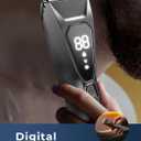 Pubic Hair Trimmer for Man - Cordless Body Hair Trimmer for Men - Electric Ball Shaver with Display & Light - Waterproof Wet/Dry Groomer kit for Groin - 4000K Light - Cosmic Black