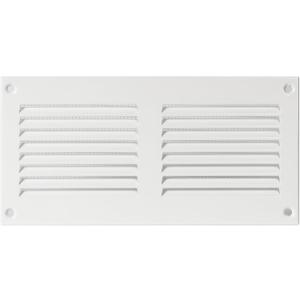 Repa Market 8x4 Inch Air Vent Cover/White Galvanized Steel Louvered Grill Cover with Mesh Screen/Wall or Ceiling Vent/Durable Flush Mount HVAC Register for Indoor and Outdoor Ventilation