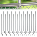18 Pack Chain Link Fence Extension, 25.2'' Fence Extension Height, Galvanized Post Extender for Dogs and Privacy (1-3/8'', Silver)