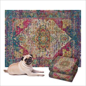 Washable Dog Pee Pads, 36" x 48", Waterproof, Non-Slip, Super Absorbent, Reusable Machine-Washable, 2-Pack (Bohemian Jewel)