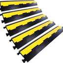 YONSHENG Rubber Cable Ramp Cord Cover Cable Protector Ramps Wire Hose Protective 2 Channel 22000Lbs Load Capacity Traffic Speed Bump for Asphalt Concrete Gravel Driveway Indoor Outdoor, 5 Pack