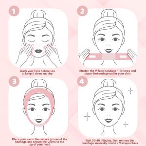 ROWMATE V Line Lifting Mask Chin strap for sleeping, V Line Lifting Mask for Women, Jaw Exerciser, Medium, Light Pink