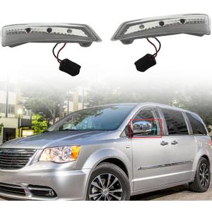 2PCS Outside Door Mirror Turn Signal Light Left Driver and Right Passenger Side Replacement for Town & Country 2008-2016 924-296 924-297 68052078AA 68052079AA