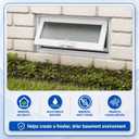 16x8 Hopper Window with Crawl Space Vent Fan, Small Basement Window, 220CFM