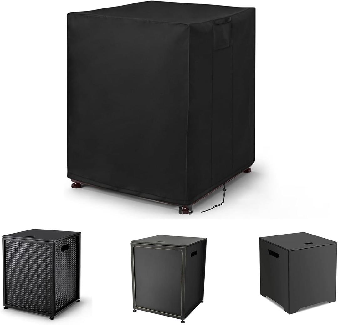 Outdoor Table Cover for 16 Inch Propane Tank Table 600D, Waterproof 20 lb Storage Box 16" x 16" x 21"or 16" x 16" x 22"