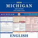 Michigan Labor Law Poster State, Federal, OSHA Compliant, 2026 All-in-One 24x36 inch UV Waterproof Laminated (English)