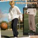 3 Pack Boys Wide Leg Sweatpants Lightweight Baggy Pant, Black Gray Nude XL