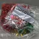 Camlinbo 3 Pcs Christmas Hats, Tinsel Tree Santa Hat with 30 Colored LED Lights, 3 Lighting Modes, Xmas Party Costume Accessories