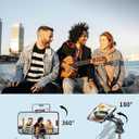 71" Phone Tripod & Selfie Stick, All in One Extendable Cell Phone Tripod with Wireless Remote, Tripods Stand for iPhone & Travel Selfie Stick 360 Rotation Compatible with iPhone Android, Camera