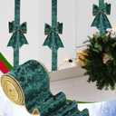 Riceshoot Christmas 2.5 Inch Velvet Ribbon 10 Yards Dark Green Wide Wired Velvet Ribbon with Gold Edge for Wrapping Bow Gift Box DIY