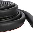Pangda 18Ft D Shape Rubber Weather Stripping Foam Self-Adhesive EPDM Door Seal Strip for Noise Reduction Waterproof Dustproof for Cars Boats Truck RVs Windows Doors (3/4" W  3/4" H)