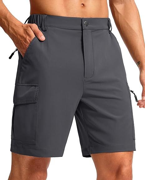 Pudolla Men's Hiking Cargo Shorts 7" Lightweight Quick Dry Casual Work Shorts for Men Summer Travel Golf with 5 Pockets, Gray XXL