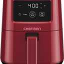 CHEFMAN 2 Qt Mini Air Fryer – Digital Space-Saving Compact Air Fryer with Nonstick and Dishwasher Safe Basket, Quick & Easy Meals in Minutes, Features Digital Timer and Shake Reminder – Red, 2 Quart