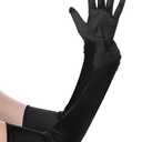 BABEYOND Long Opera Party 1920s Satin Tea Party Gloves Costume Stretchy Adult Size Elbow Length Bridal Gloves