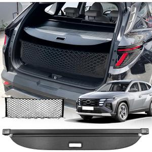 Cargo Cover for Hyundai Tucson 2024 2025 Accessories 2023 2022(Carbon Fiber Texture),Retractable Trunk Cover Organizer Security Shielding Shade Tonneau Cover for Hyundai Tucson Accessories
