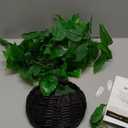 ANZOME Artificial Hanging Plants with Basket, 3.5ft Faux Ivy Vine for Wall Decor, Real-Touch Fake Greenery for Bedroom Aesthetic, Farmhouse Woven Wood Pot & Hooks Included (Indoor/Outdoor Ready) (Dark Brown+chain Ivy)