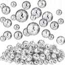 Funtery 100 Pcs Mirror Disco Balls Bulk Assorted Silver Hanging Disco Ball Decor for Home Wedding Birthday Dance Music 70 S Theme Party Christmas Tree Ornaments(1.2'', 2'', 3.2'', 4'')