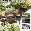 3 Pack of Outdoor Seat Cushion Replacement Set Suitable for 4 Pieces of Wicker Rattan Furniture Terrace Guest Set Sofa Chair (36x18x2, 18x18x2), Only Cover